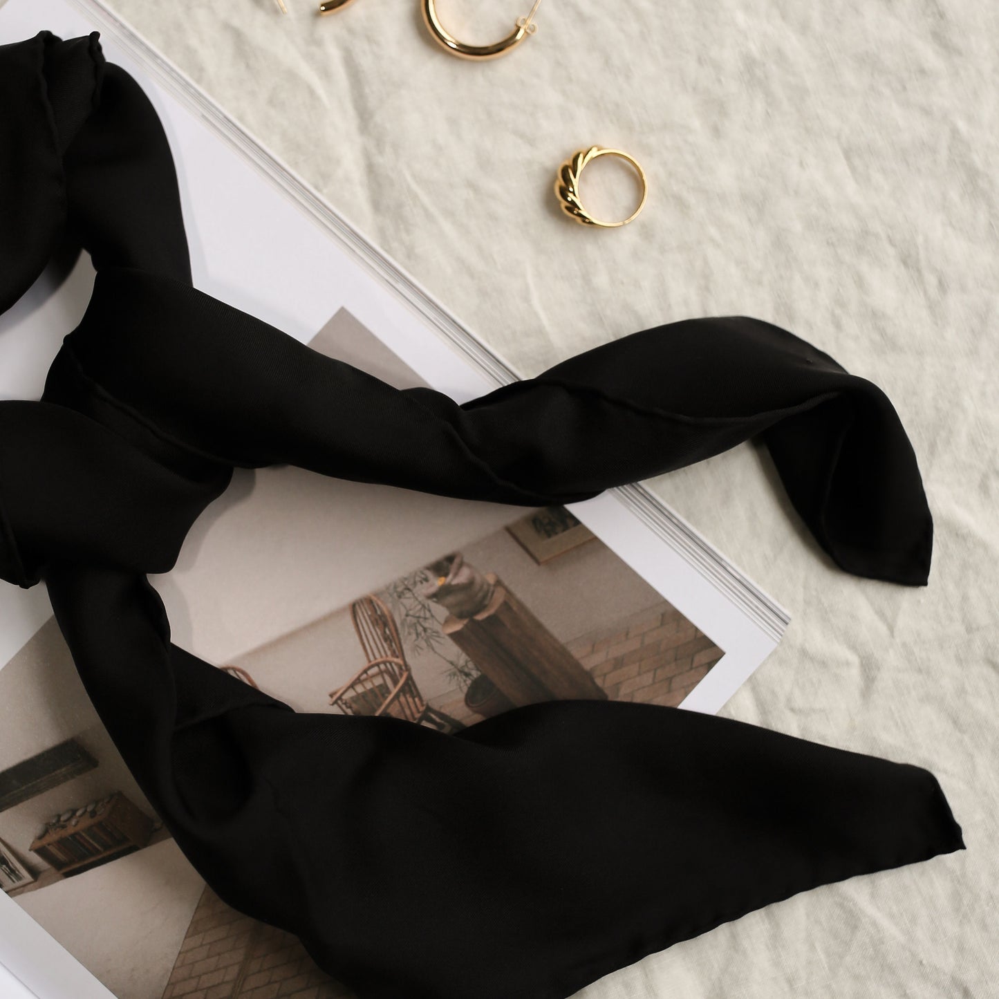 Classic Silk Scarf in Black